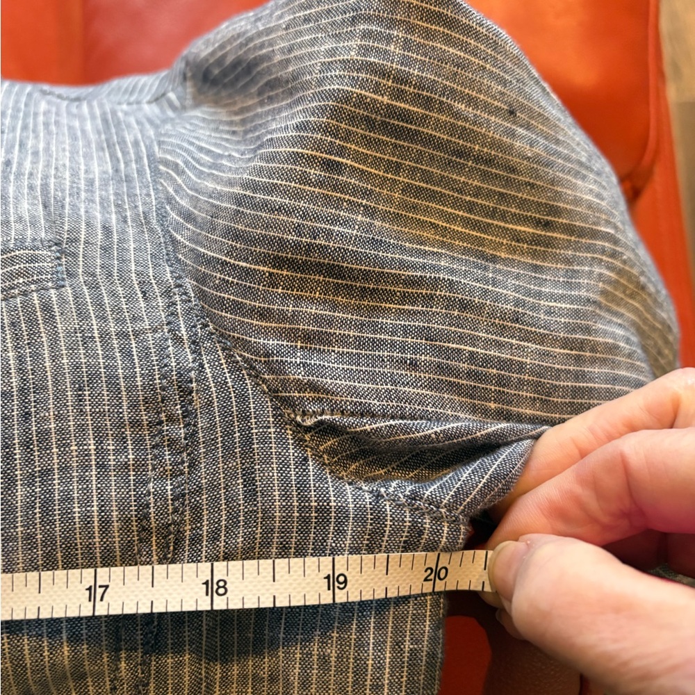 Eileen Fisher Navy and White Striped Jacket - Picture 8 of 10